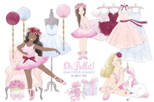 Ballerina Ballet Tutu Watercolor Clipart & Illustrations