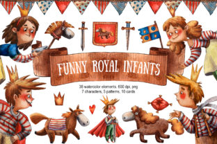 Funny Royal Infants Watercolor Illustrations