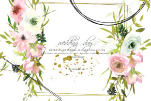 Hand Painted Watercolor Blush and White Illustrations