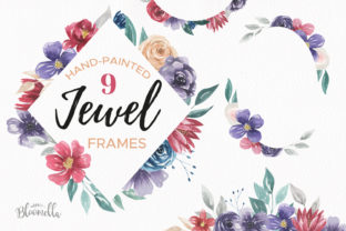 Jewel Watercolor Frames & Illustrations