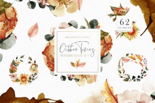 October Tones Watercolor Clipart & Illustrations
