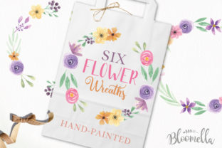 Pretty Floral Wreaths Watercolor Flowers Illustrations