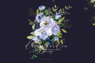Romantic Watercolor Violet Floral Clipart & Illustrations