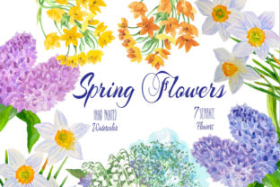 Spring Flowers Watercolor Clipart & Illustrations