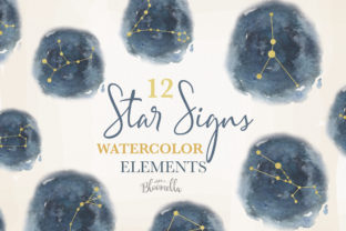 Star Signs Set 12 Watercolor Zodiac Sky Review