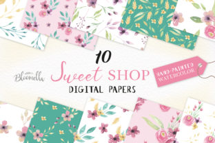 Sweet Shop Flowers Patterns Watercolor & Illustrations