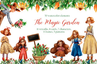 The Magic Garden - Watercolor Clip Art & Illustrations