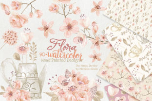 Watercolor Floral Clipart Orange Peach Illustrations