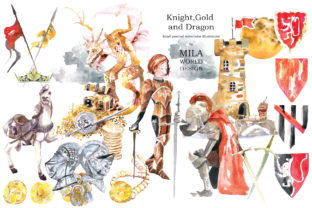 Watercolor Knight and Dragon Clipart Review