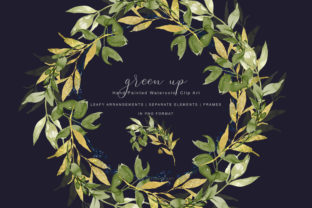 Watercolor Leafy Arrangements Frames & Illustrations